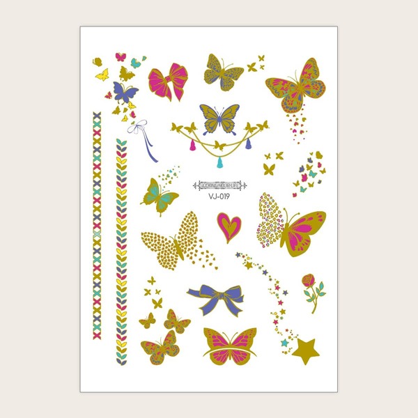

1sheet Butterfly Pattern Tattoo Sticker, Multicolor