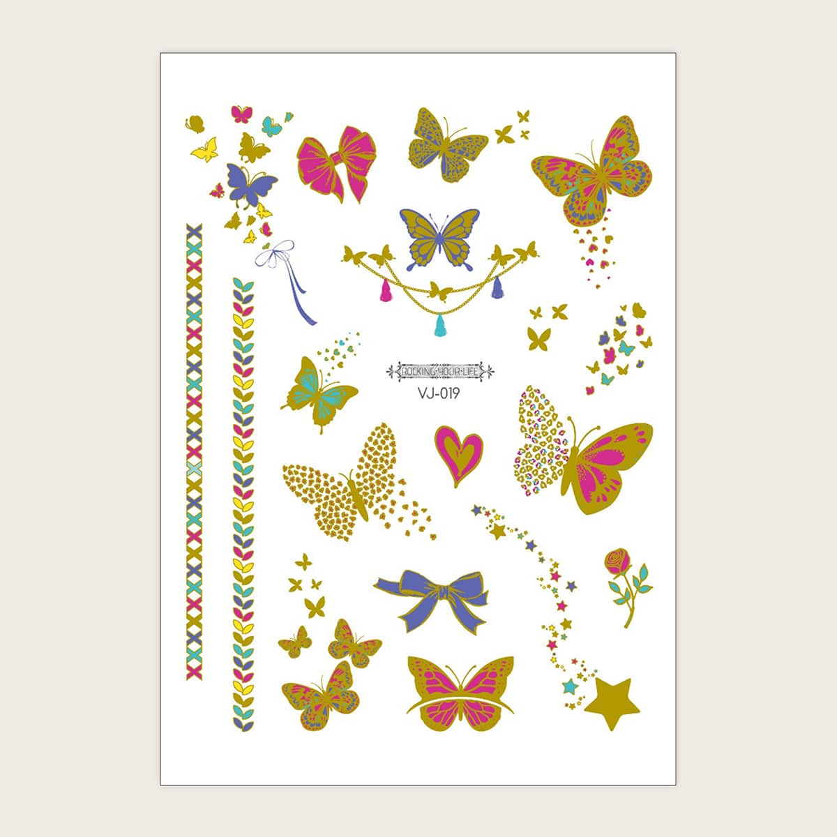 

1sheet Butterfly Pattern Tattoo Sticker, Multicolor
