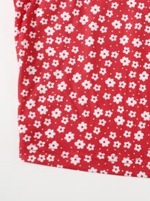 Soleia Ditsy Floral Cami Top - Red and White - View 4