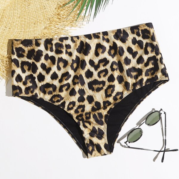 

Plus Leopard High Waisted Bikini Panty, Multicolor