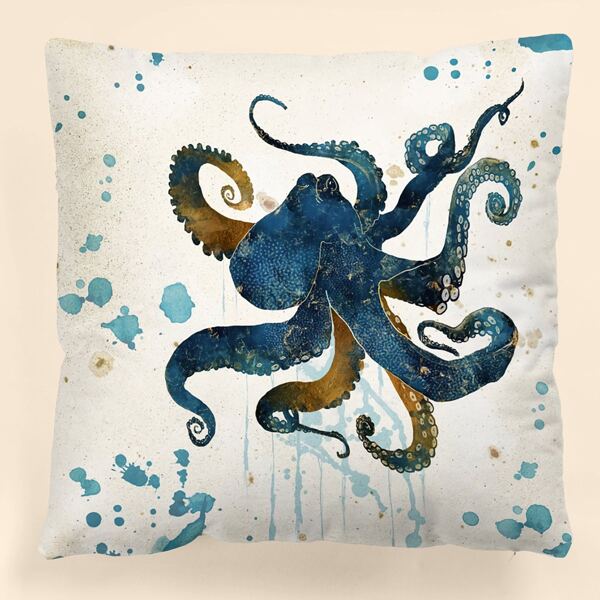 

Octopus Print Cushion Cover Without Filler, Multicolor