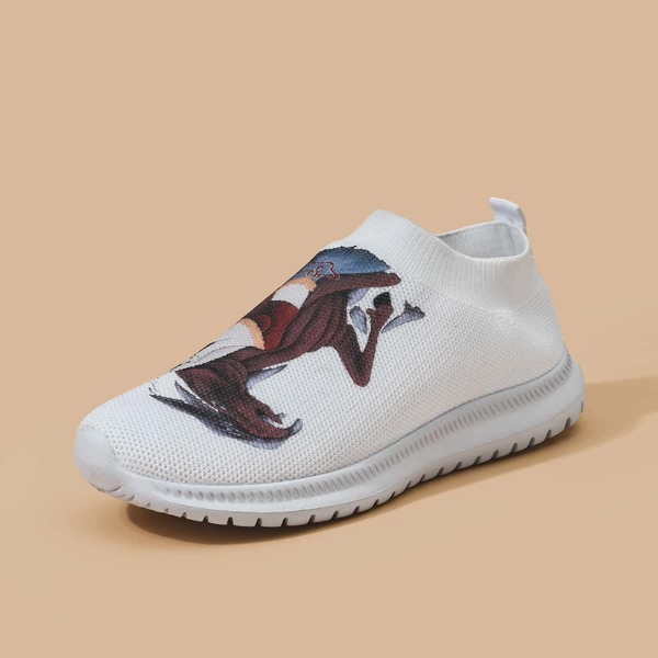 

Figure Graphic Knit Slip On Sneakers, White