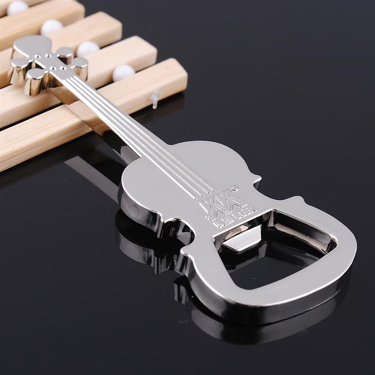 

1pc Guitar Shaped Opener, Silver