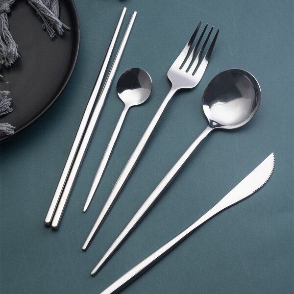 

5pcs Stainless Steel Cutlery Set, Silver