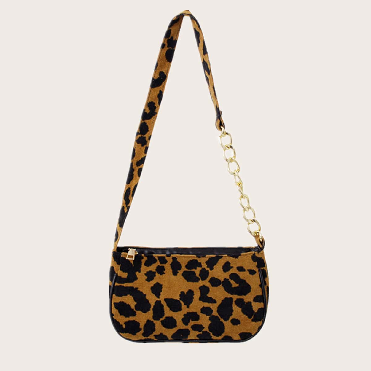

Leopard Baguette Bag, Brown