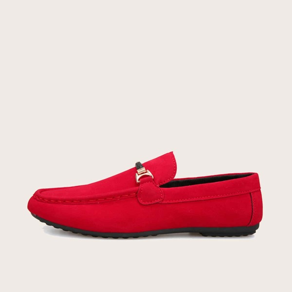 

Men Metal Decor Loafers, Red