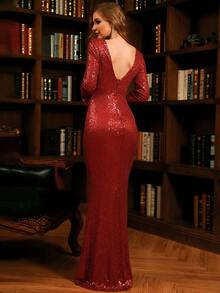 LOVE&LEMONADE Zip Back Sequin Bodycon Prom Dress