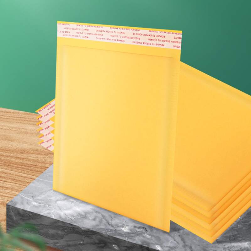 

3pcs Self-seal Bubble Shipping Bag, Yellow