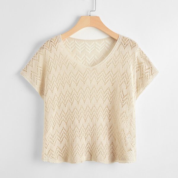 

Solid Batwing Sleeve Cover Up, Apricot