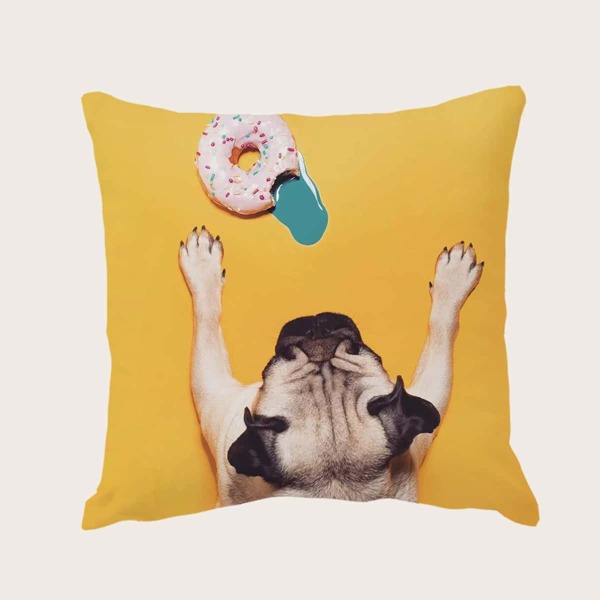 

Dog Print Cushion Cover Without Filler, Multicolor
