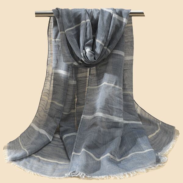 

Striped Print Scarf, Blue