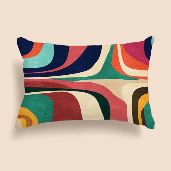 

Graphic Print Lumbar Pillow Cover Without Filler, Multicolor