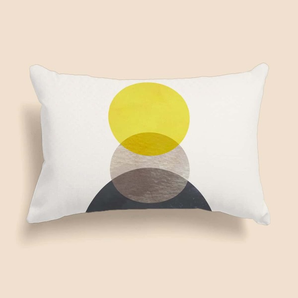 

Circle Print Lumbar Pillow Cover Without Filler, Multicolor