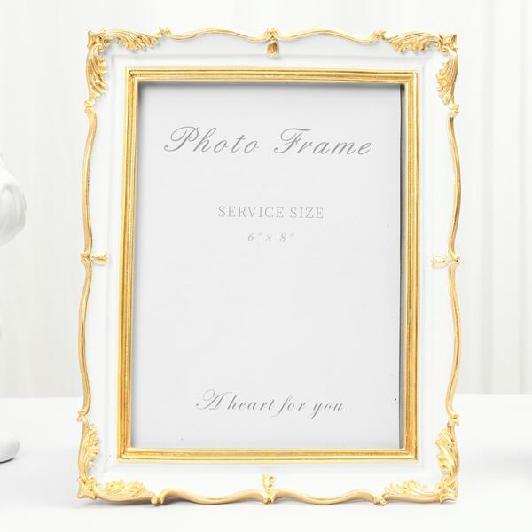 

1pc Vintage Carved Photo Frame, Multicolor