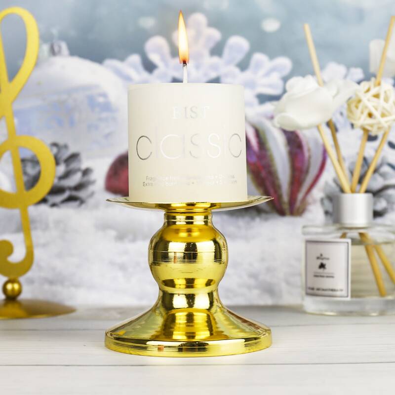 

1pc Iron Candle Holder, Gold