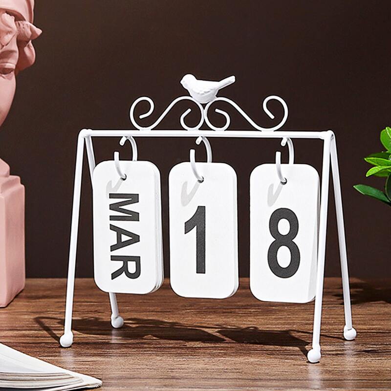 

1pc Calendar Design Desktop Decoration, White