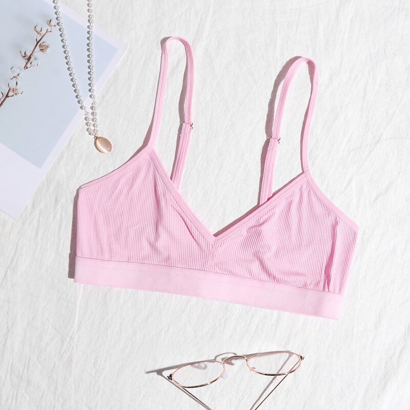 

Solid Rib Bralette, Baby pink