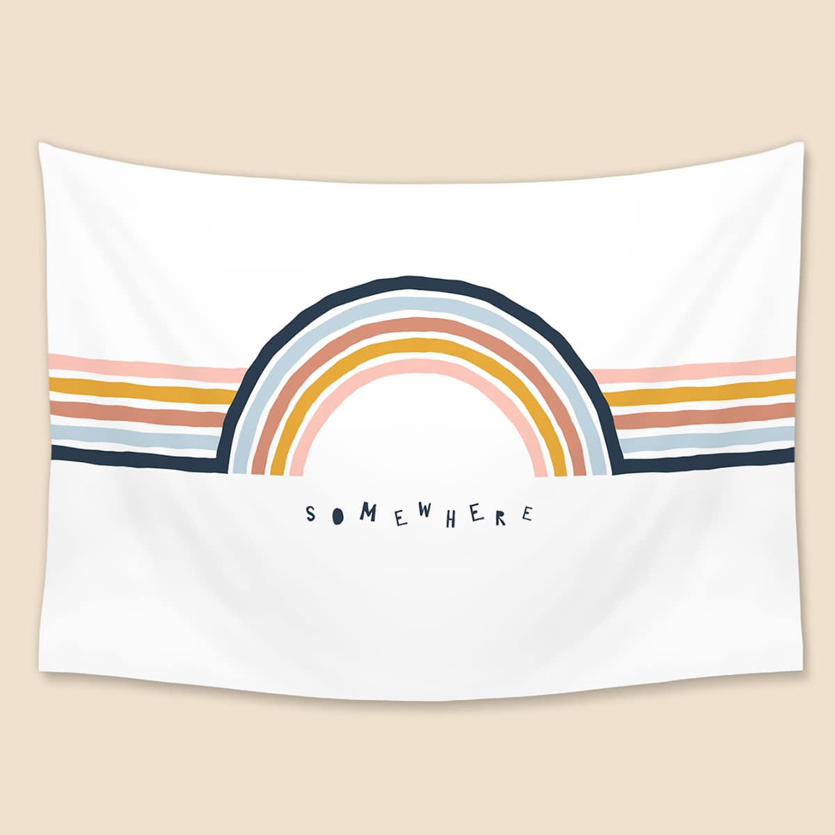 

Rainbow Stripe Print Tapestry, Multicolor