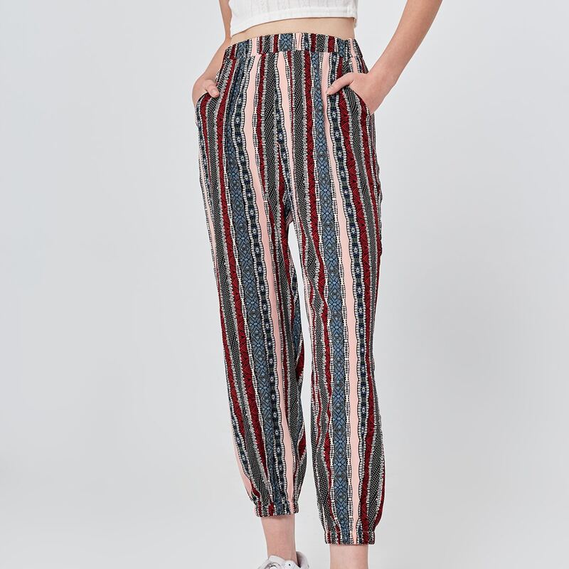 

Tribal Print Joggers, Multicolor