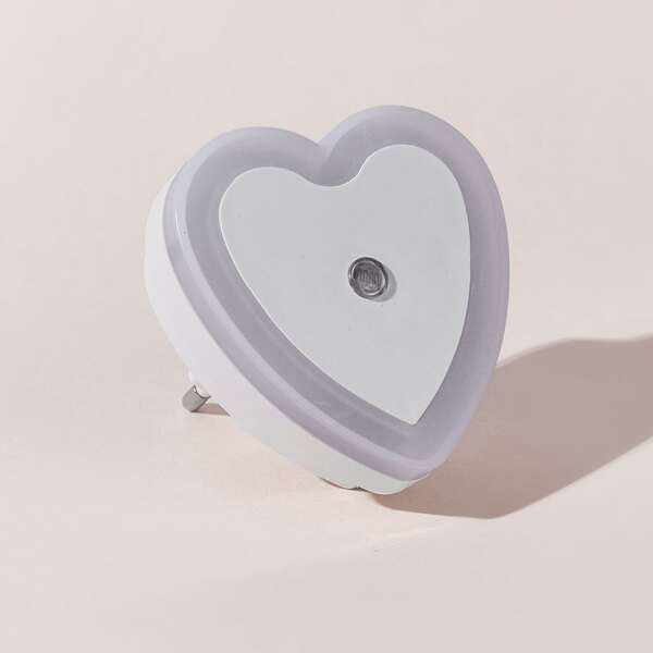 

1pc Heart Shaped Night Light, White
