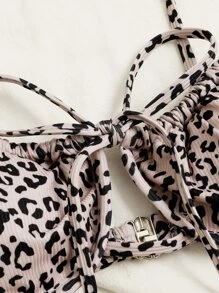 SHEIN Swim Áo bikini Báo Gợi cảm - Nhiều màu - Xem 5