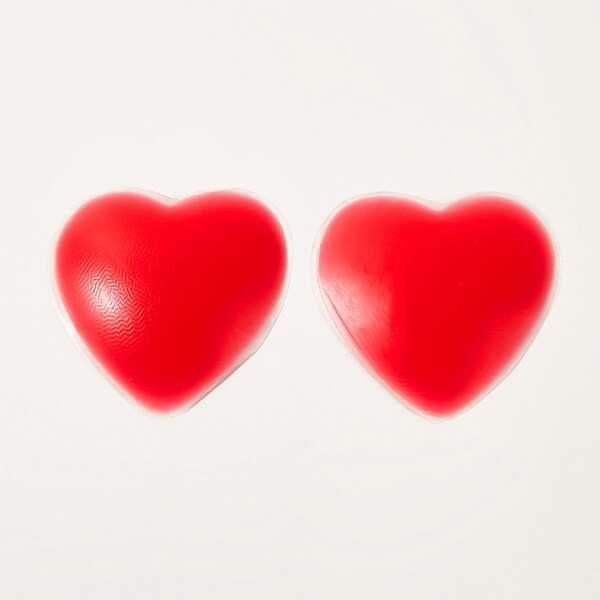 

1pair Plus Heart Shaped Silica gel Nipple Cover, Red