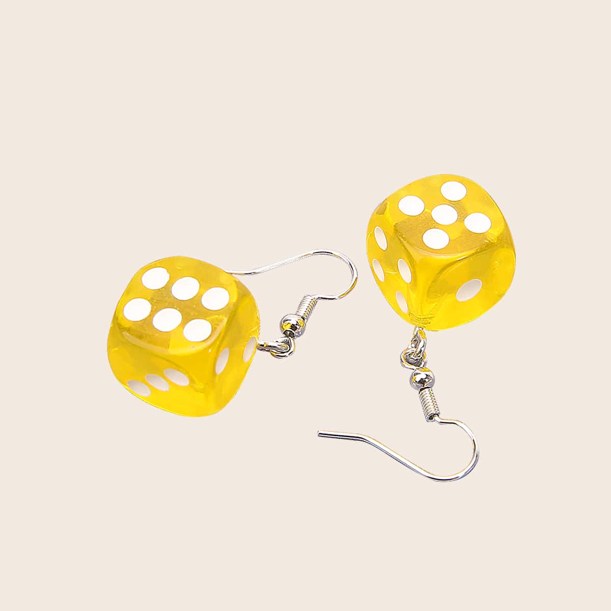 

Dice Drop Earrings, Yellow