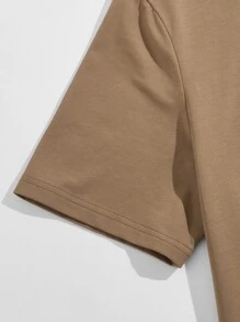 Manfinity VCAY Hombres Camiseta algodón con estampado de letra de cuello redondo