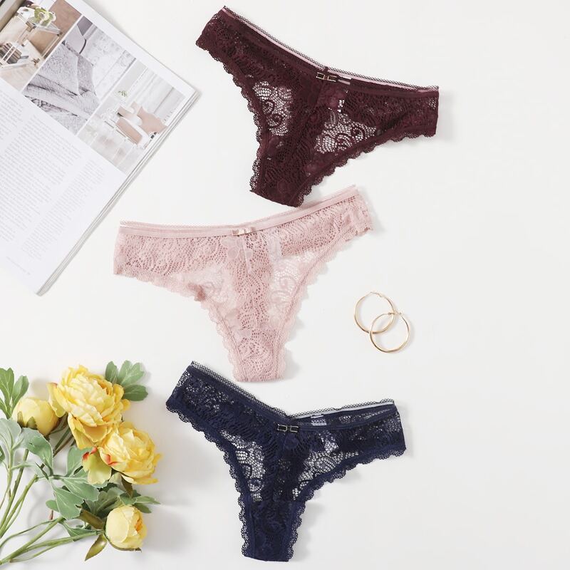 

3pack Lace Panty Set, Multicolor