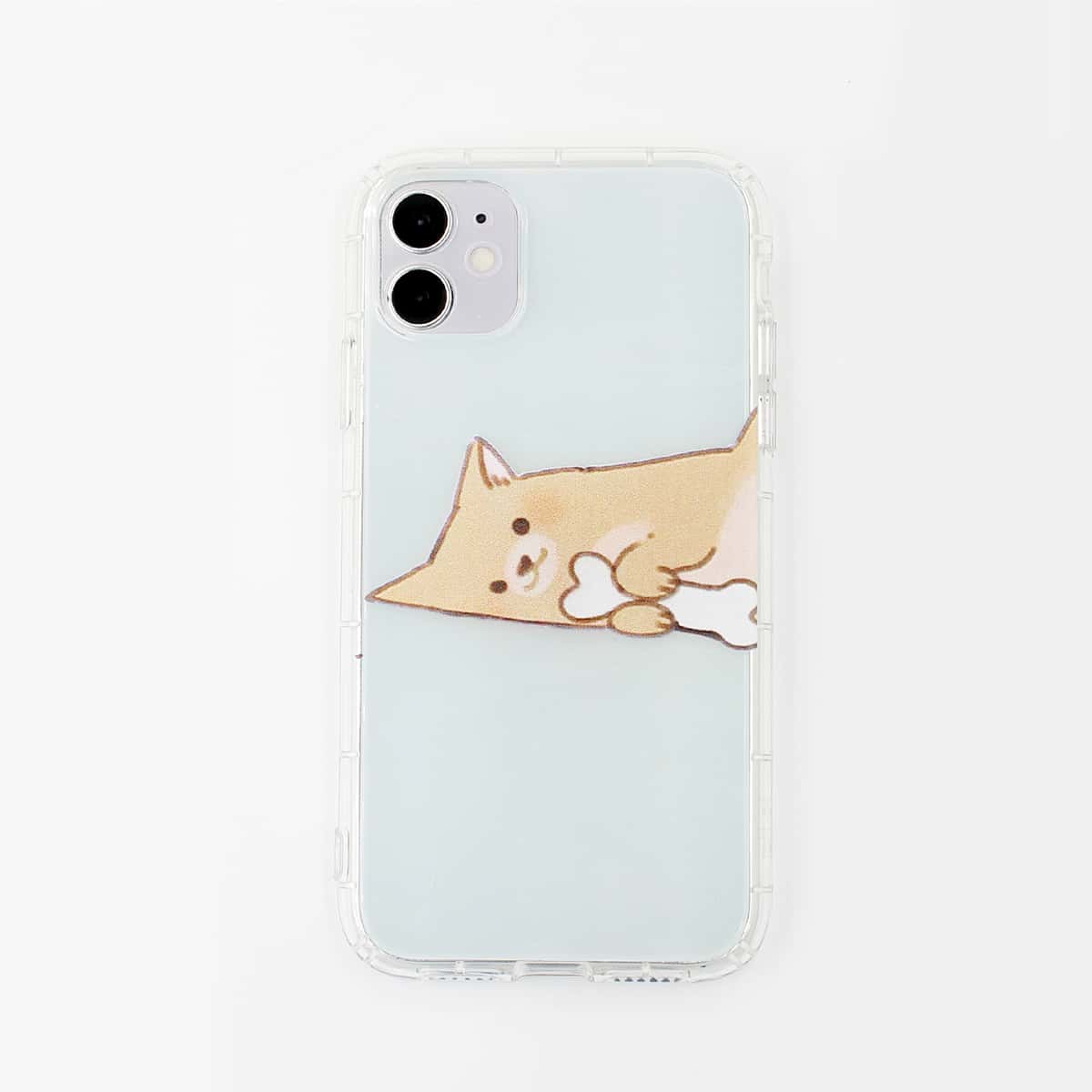 

Cartoon Dog Print Clear iPhone Case