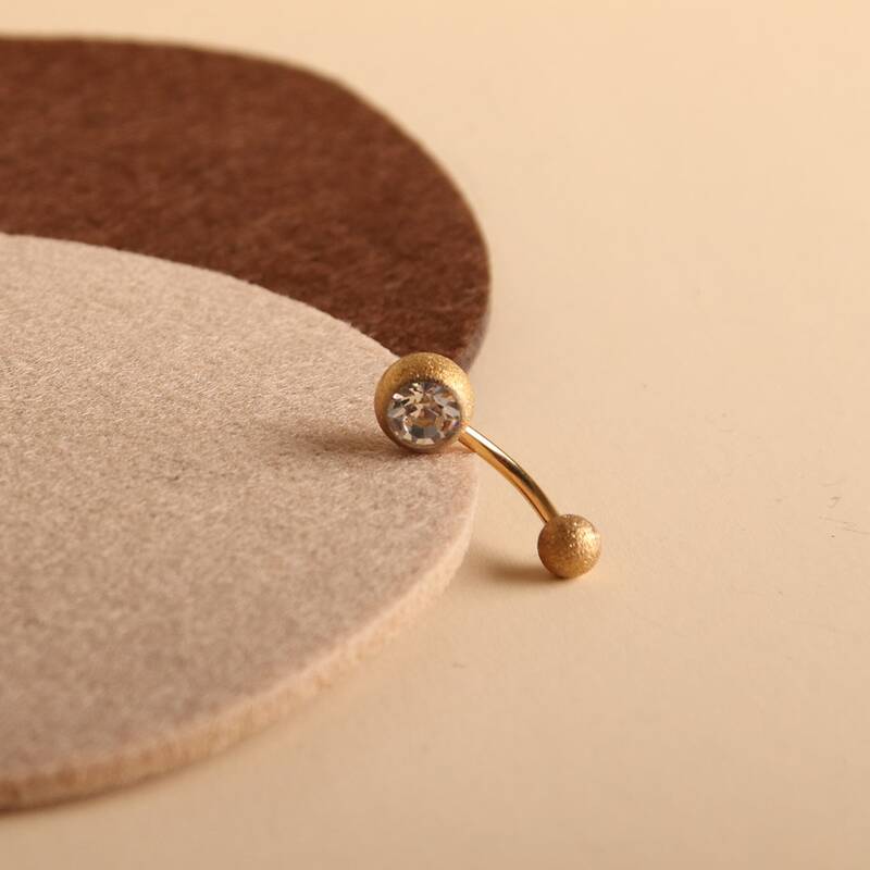 

Rhinestone Belly Ring, Gold