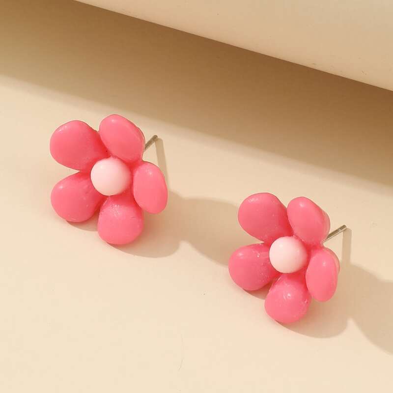 

Floral Stud Earrings, Pink