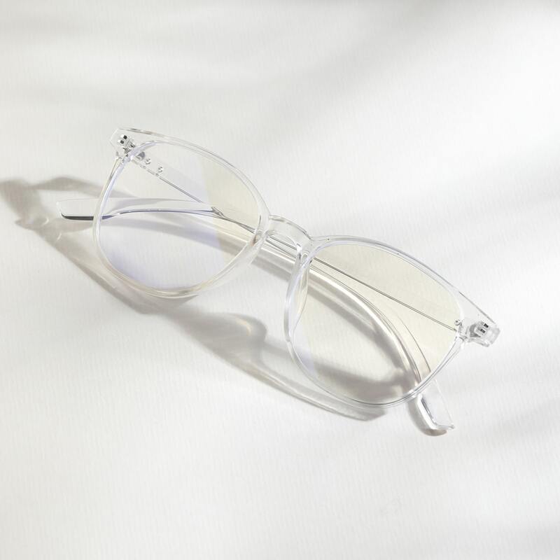 

Studded Decor Clear Acrylic Frame Glasses