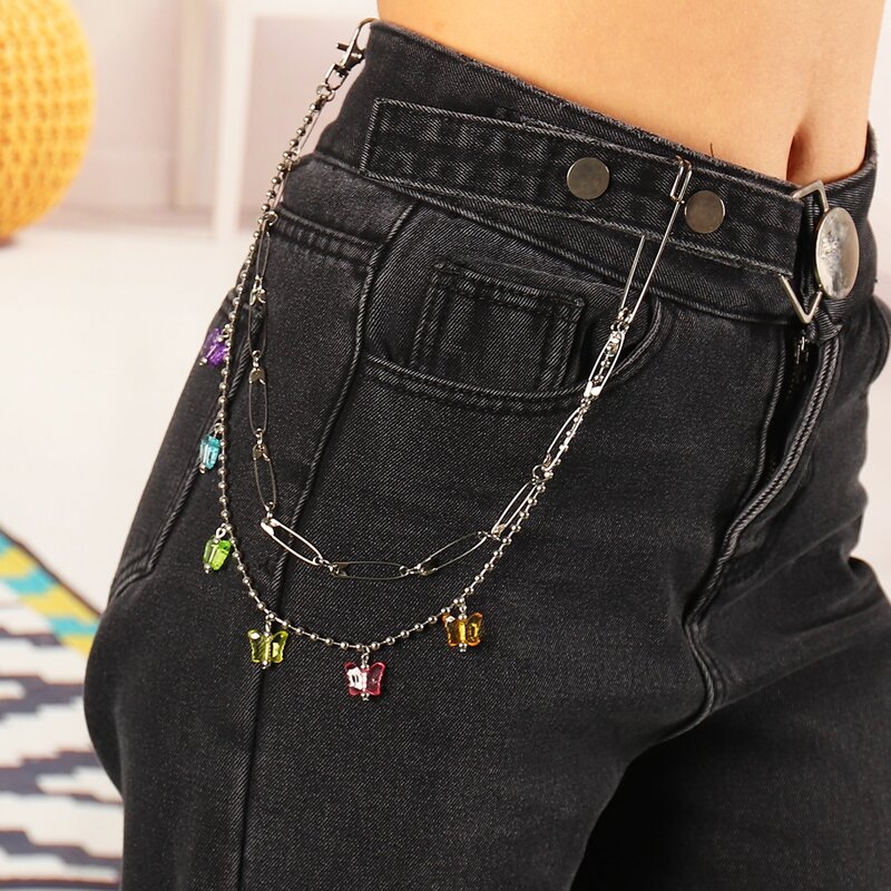 

Butterfly Charm Pants Chain, Multicolor