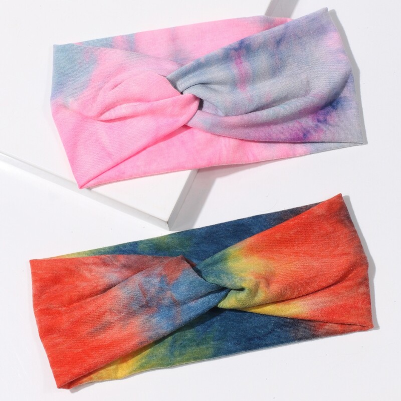 

2pcs Tie Dye Twist Headband, Multicolor