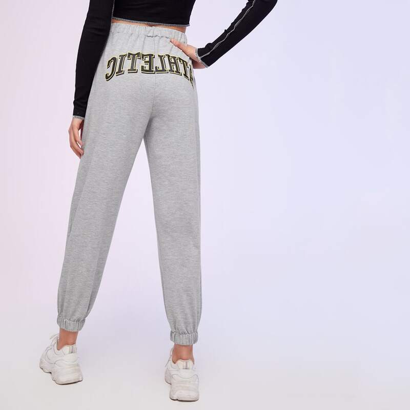 

Letter Graphic Sweatpants, Light grey