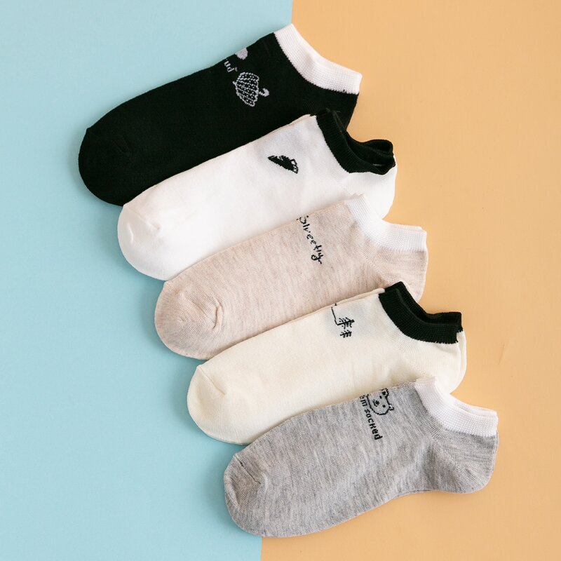 

5pairs Cartoon Graphic Socks, Multicolor