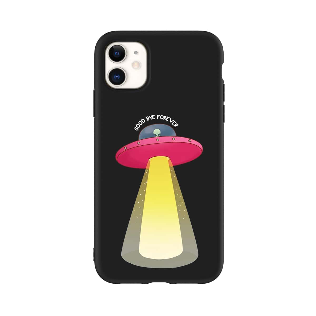 

Alien & Spaceship iPhone Case, Black