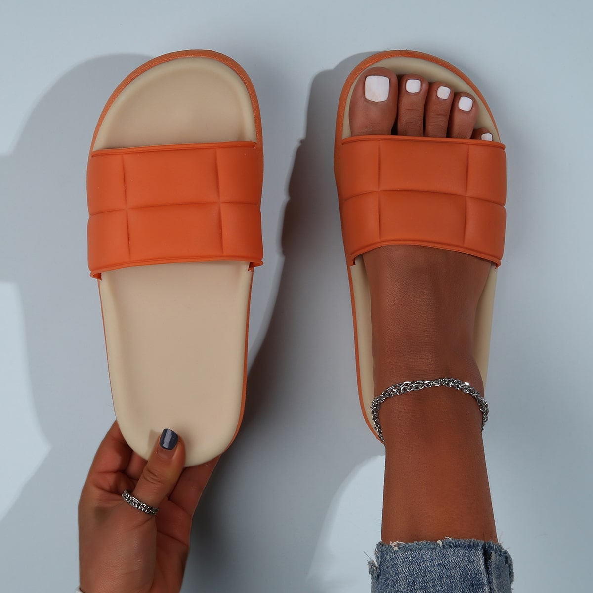 Контрастный цвет Модный Тапочки & Вьетнамки