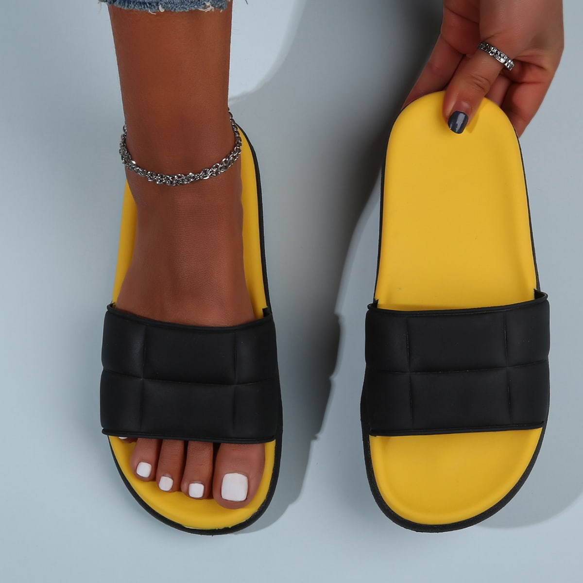 Контрастный цвет Круто Тапочки & Вьетнамки