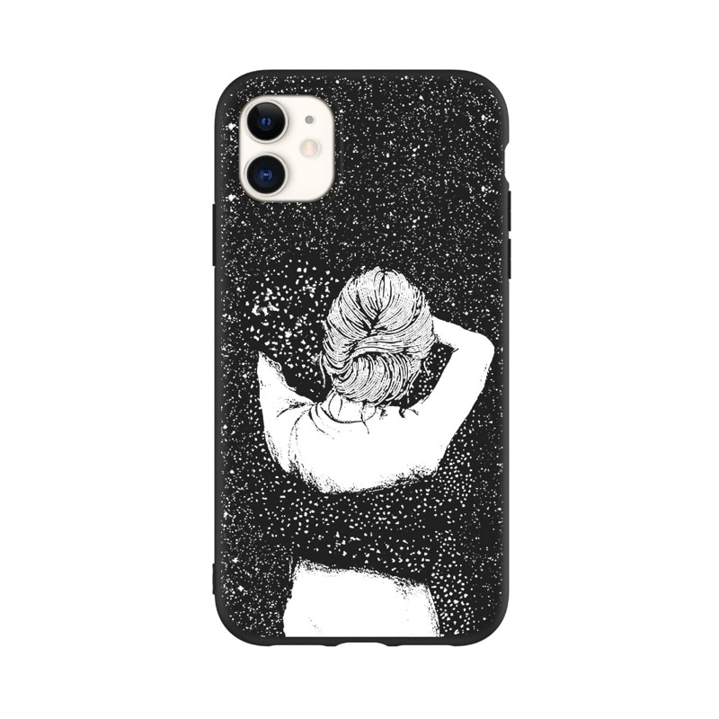 

Hugging Figure Graphic iPhone Case, Black