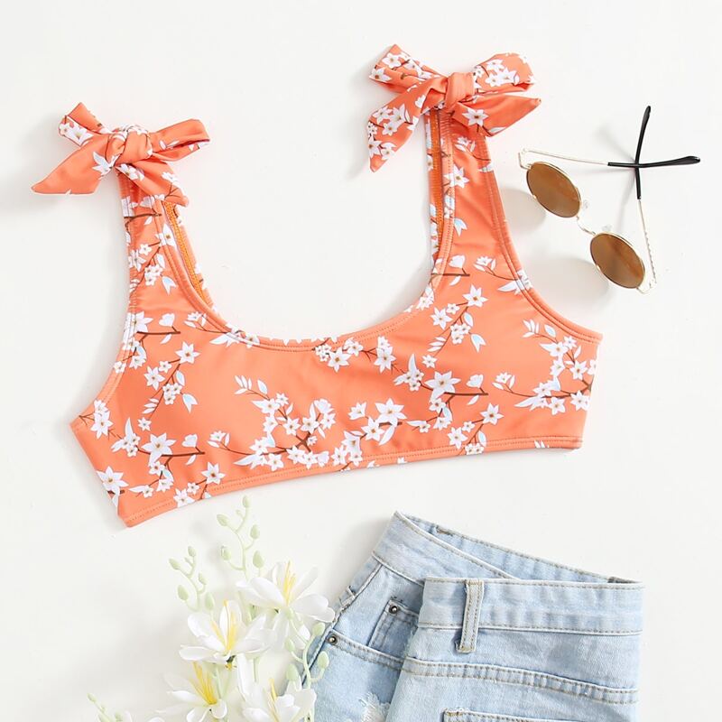 

Ditsy Floral Knot Bikini Swimsuit, Orange