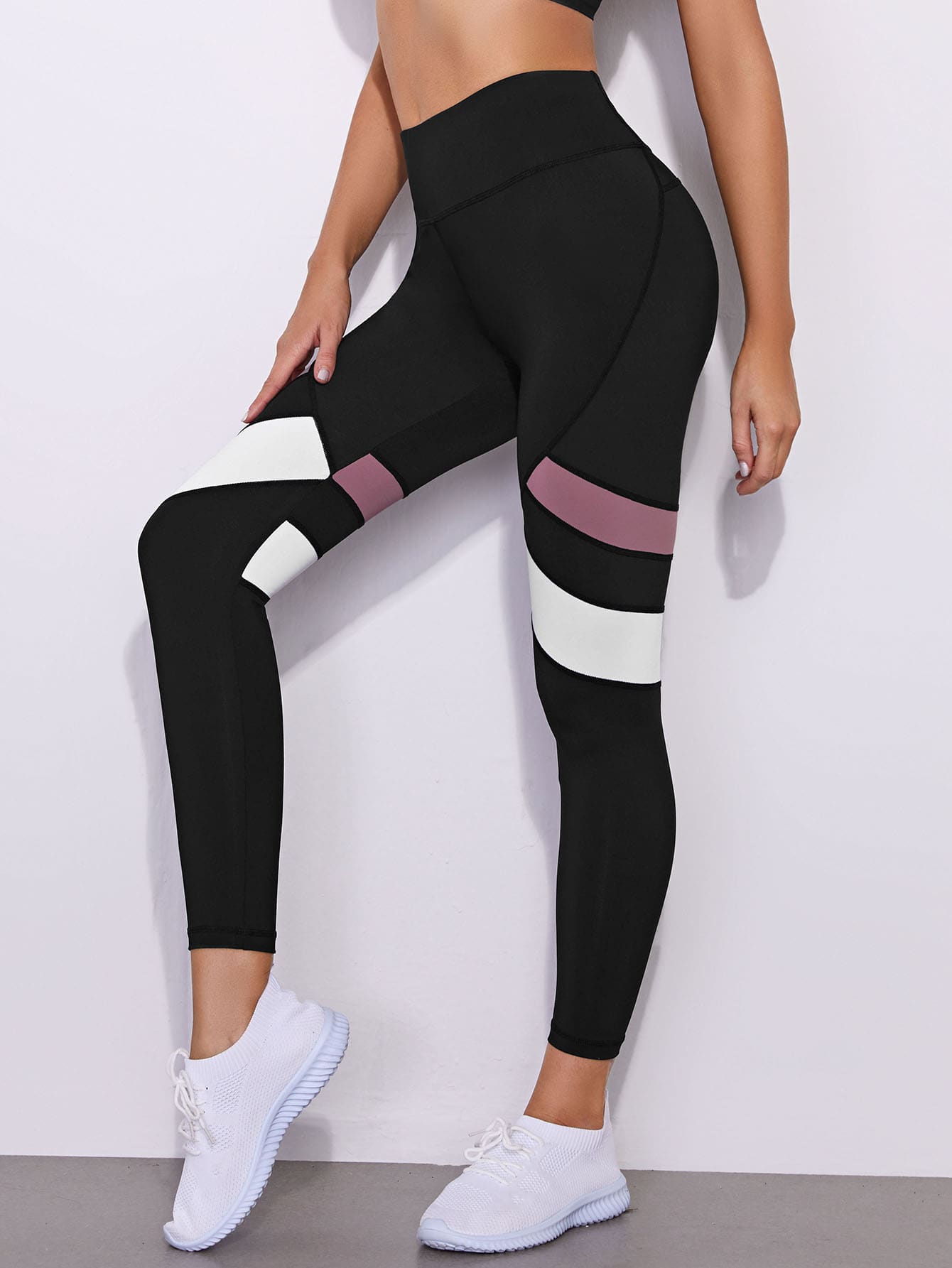 Color Block Sports Leggings | SHEIN EUR