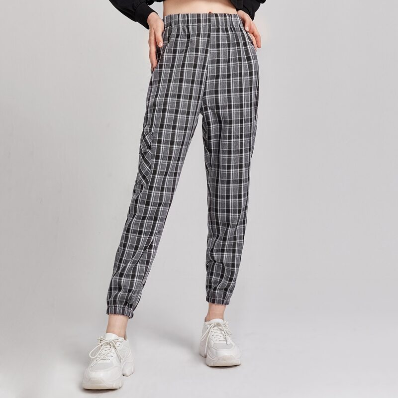 

Plaid Cargo Joggers, Multicolor