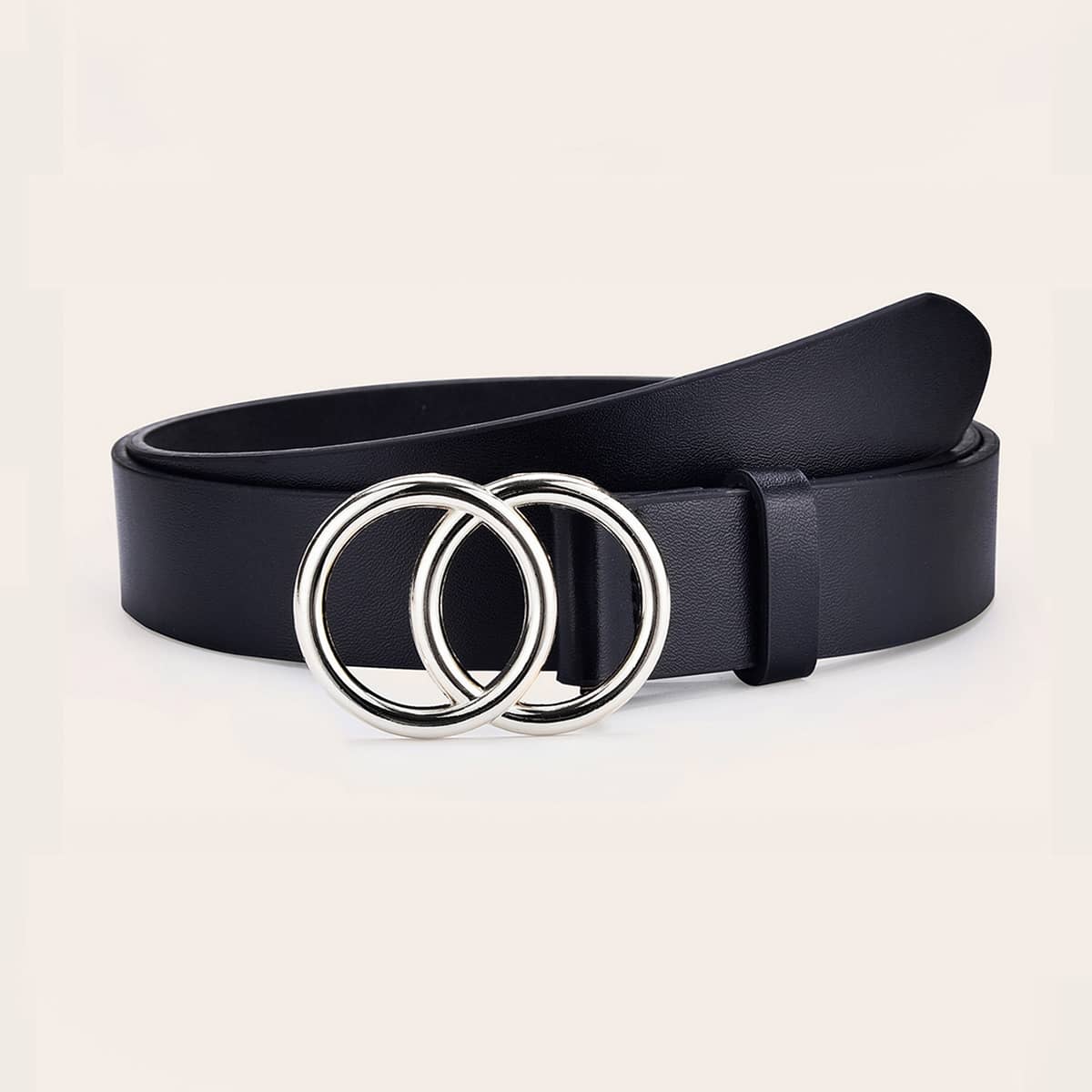 

Double Ring Buckle Belt, Black
