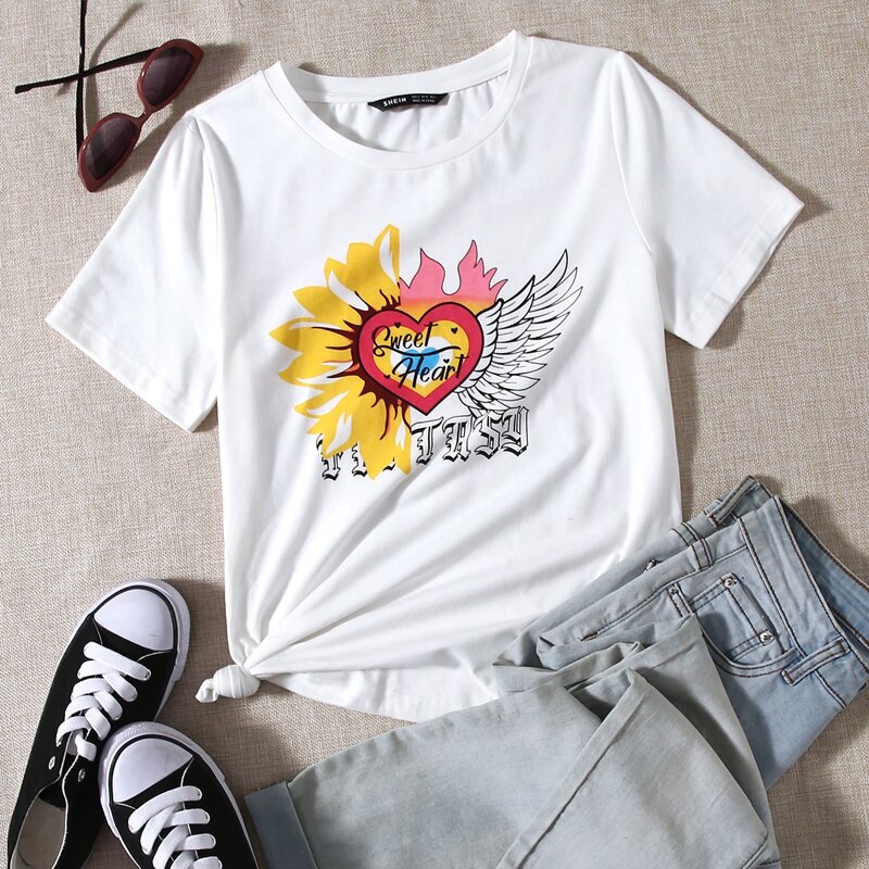 

Letter Graphic Tee, White
