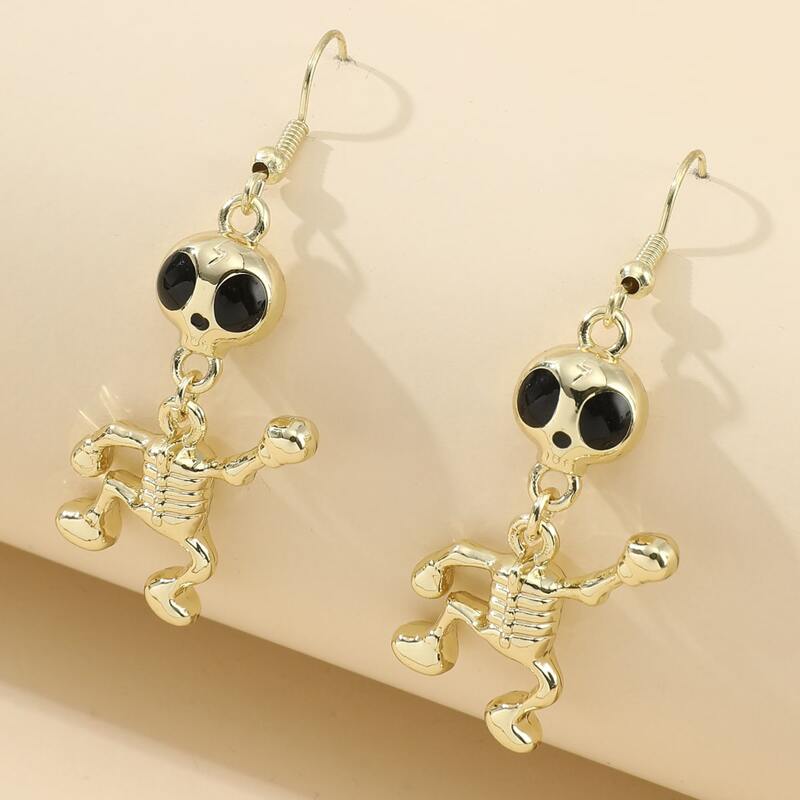 

Skeleton Drop Earrings, Gold