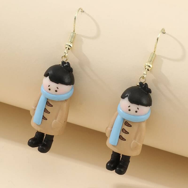 

Cartoon Boy Drop Earrings, Multicolor