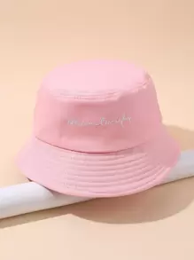 Letter Embroidery Bucket Hat