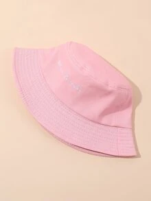 Letter Embroidery Bucket Hat